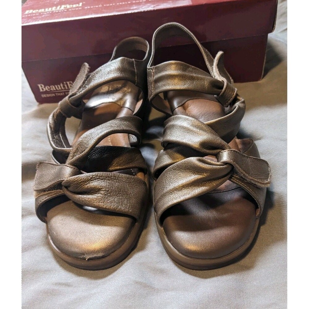 BeautiFeel Venezuela 123 Sandals Womens Size 38 US 7.5 - 8 Bronze Leather Adjust - Picture 5 of 16